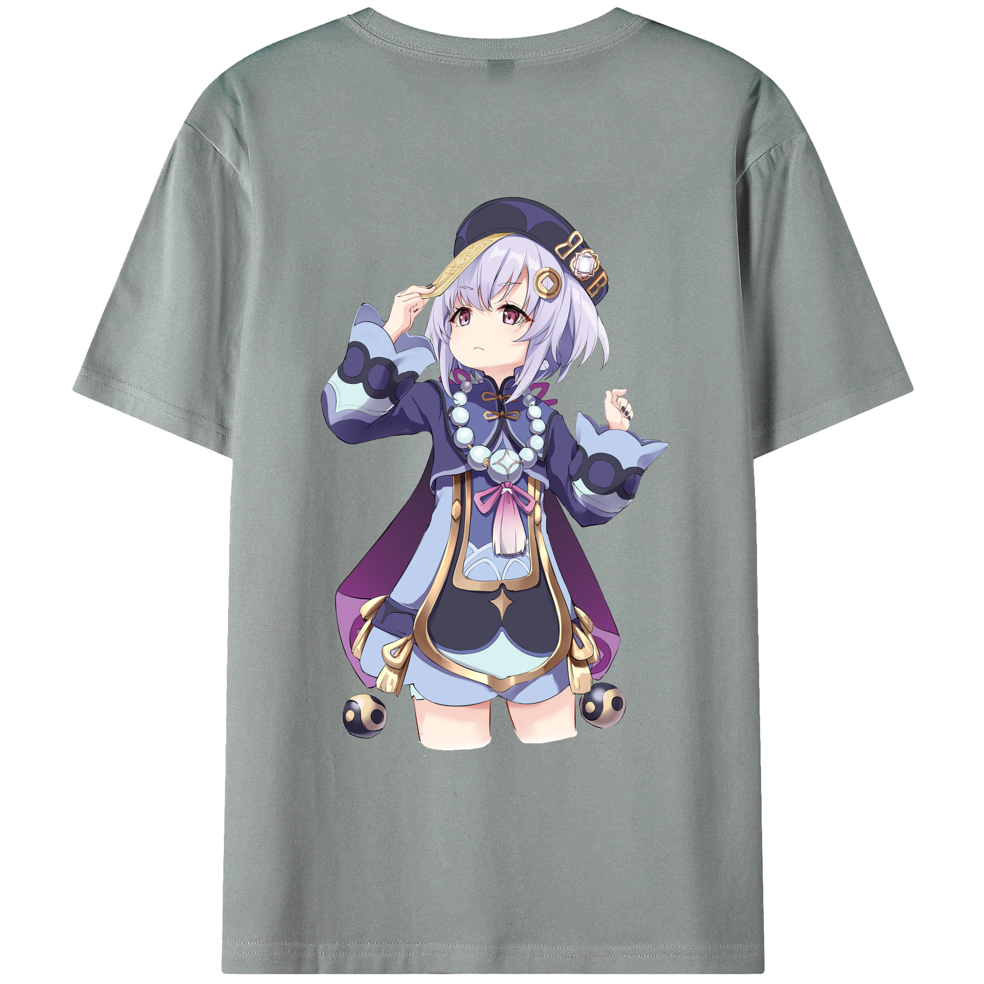 げんし神 七七 なな  genshin Nana 綿100％ メンズ半袖Tシャツ（バックプリント） 通気性